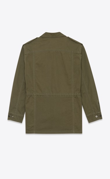 army-parka aus baumwolle und leinengabardine